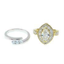 Two cubic zirconia rings