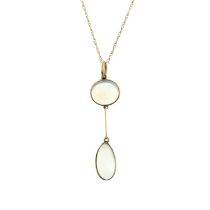 Early 20th century moonstone pendant, with later chain