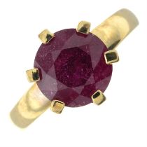 9ct gold ruby single-stone ring