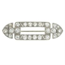 Art Deco platinum & gold diamond brooch