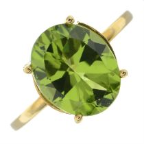 Peridot single-stone ring