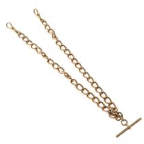 Early 20th century 9ct gold Albert chain, with T-bar