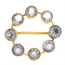 Early 20th century 9ct gold amethyst wreath brooch