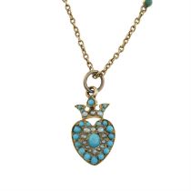 Early 20th century gem pendant, with chain