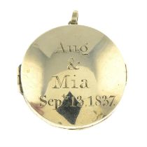 Early Victorian mourning locket pendant