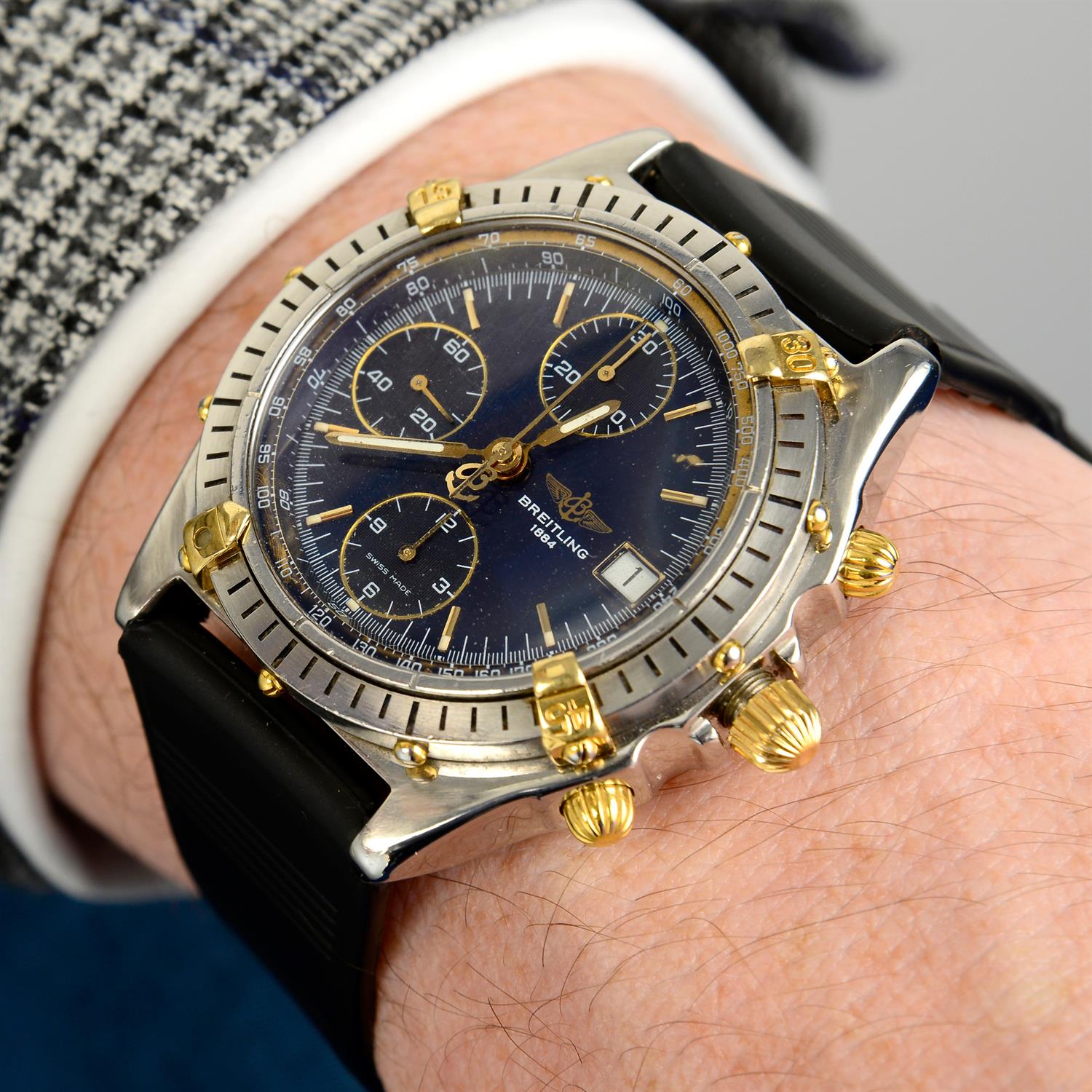 Breitling - a Chronomat chronograph wrist watch, 39mm. - Image 5 of 5