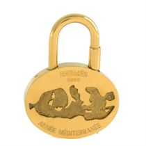 Hermès - 2003 Annee Mediterranee padlock bag charm.