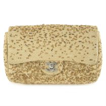 Chanel - Raffia sequin Small Single Flap.