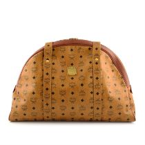 MCM - Cognac Visetos Dome bag and travel wallet.