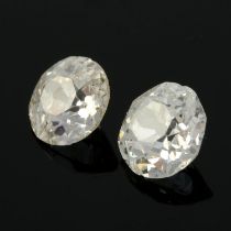 Two old-cut diamonds, 0.81ct