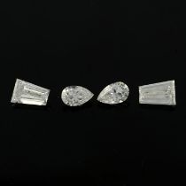 Four vari-cut diamonds, 1.04ct