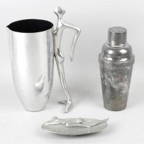 Pewter by Carol Boyes and a Chinese pewter cocktail shaker