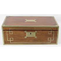 Brass bound mahogany writing box