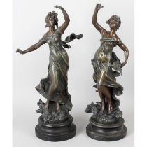 Pair of Art Nouveau figures