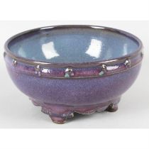Blue and Purple footed Charles Vyse bowl