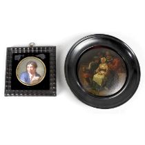 A Stobwasser type lid and an enamel portrait