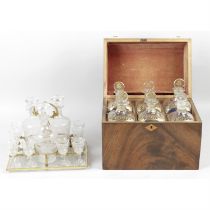 Edwardian decanter box and a liquor set