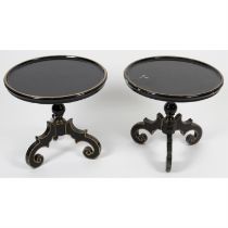 Pair of lacquered wine tables