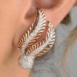 Diamond foliate earrings