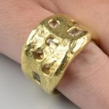 A gem-set textured ring, by Ida Elsje