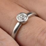Platinum brilliant-cut diamond ring