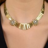 1960s 18ct gold diamond fringe necklace