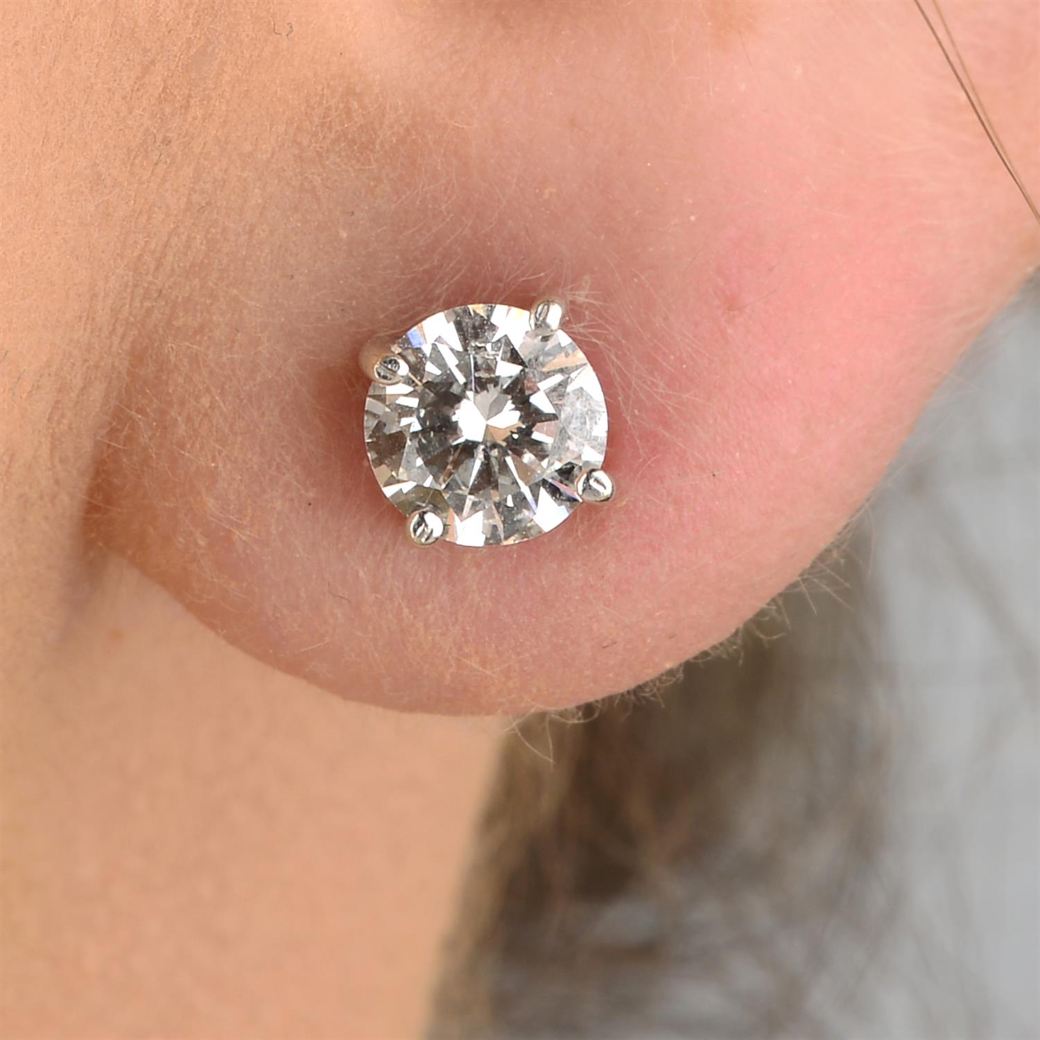 Brilliant-cut diamond stud earrings