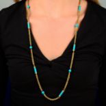 Turquoise spacer longuard chain