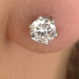 Brilliant-cut diamond stud earrings