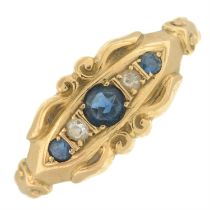 Late Victorian 18ct gold sapphire & diamond ring