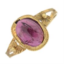 Mid 19th century gold garnet ring