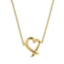 18ct gold heart pendant, by Paloma Picasso for Tiffany & Co.