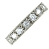 18ct gold colourless gem half eternity ring