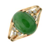 Jade & diamond ring