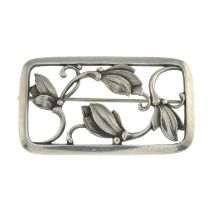 Mid 20th century silver floral brooch, by Georg Jenson
