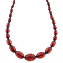 Graduated faceted bakelite necklace