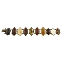 Victorian agate panel bracelet