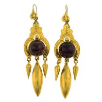 Late 19th century gem drop earrings