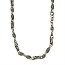 Victorian silver fancy-link watch chain