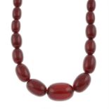 Bakelite single-strand bead necklace