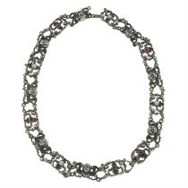 Late 19th century silver necklace