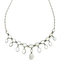 Moonstone fringe necklace