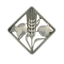 Silver brooch by Arno Malinowski for Georg Jensen