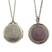 Two lockets with chains