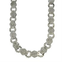 Late 19th century silver collar necklace