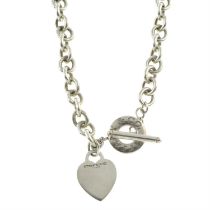 Silver heart tag necklace, by Tiffany & Co.