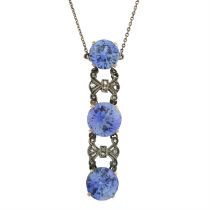 Early 20th century synthetic sapphire necklace