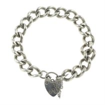 Silver padlock clasp bracelet