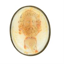 Shell cameo brooch, depicting Zeus