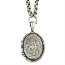 Late Victorian silver locket, with chain